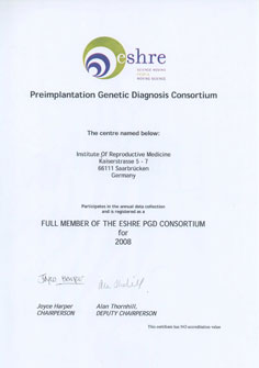 Mitglied ESHRE PGD Konsortium