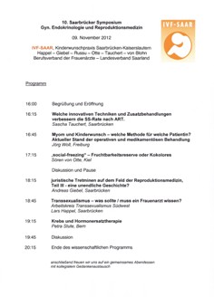 PROGRAMM 10. Saarbrücker Symposium