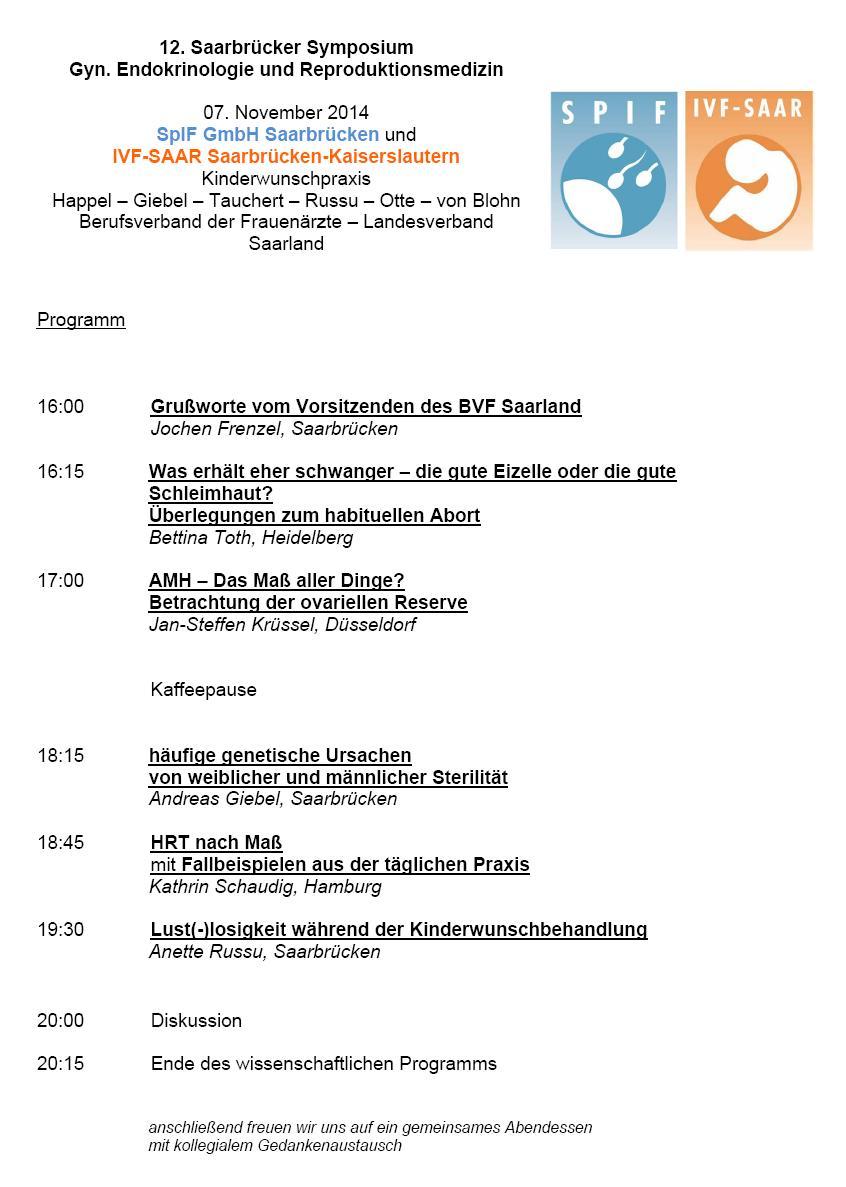 PROGRAMM 12. Saarbrücker Symposium